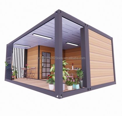 고급 정원 스튜디오와 함께 20ft 목재 집의 맞춤형 색상 평면 패키지 컨테이너 및 모바일 바 재료 사용
