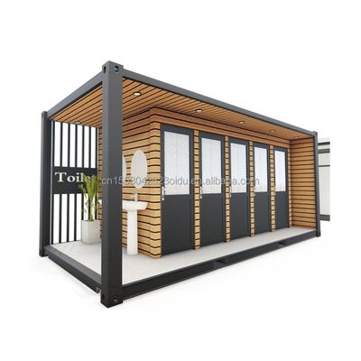 야외 화장실 수정 운송 컨테이너 스타일 20ft 또는 40ft 알루미늄 합금 창문과 함께 강철 및 샌드위치 패널로 만들어