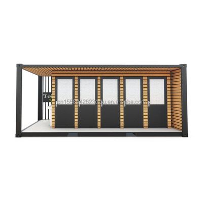 야외 화장실 수정 운송 컨테이너 스타일 20ft 또는 40ft 알루미늄 합금 창문과 함께 강철 및 샌드위치 패널로 만들어