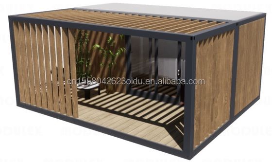 20ft 고급 프리팩트 목재 집 부엌 욕실과 야외 BBQ 평면 팩 간단한 설치 재료