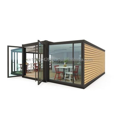 알루미늄 합금 창문 현대 40ft 20ft 강철 컨테이너 모듈 빠른 조립 홈 확장 쇼핑몰 커피숍