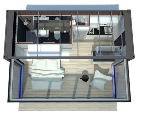 맞춤형 색상 20ft 운송 컨테이너 바 전조 주택 드로거 타입 푸시-트랙 확장 컨테이너 하우스 거실