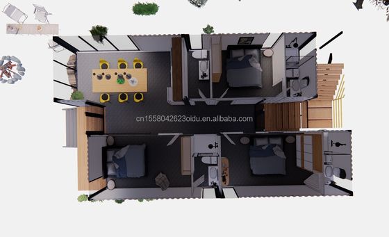 강철 프레임 진열 강철 굽기 180g 20ft 40ft 농장 가정 아파트 패키지 컨테이너 침실 부엌 거실 욕실