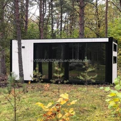 OEM 20ft 다기능 럭셔리 평면 팩 컨테이너 하우스 50/75/100mm 웨이브 샌드위치 패널 벽