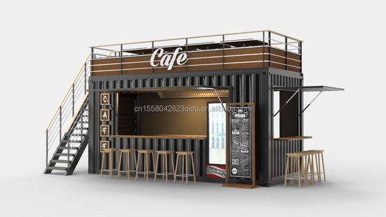 2022 OEM 20ft 평면 패키지 생활 준비 컨테이너 하우스 알루미늄 합금 창문 및 가연 철강 구부러기 180g