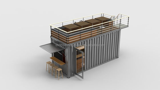 2022 OEM 20ft 평면 패키지 생활 준비 컨테이너 하우스 알루미늄 합금 창문 및 가연 철강 구부러기 180g